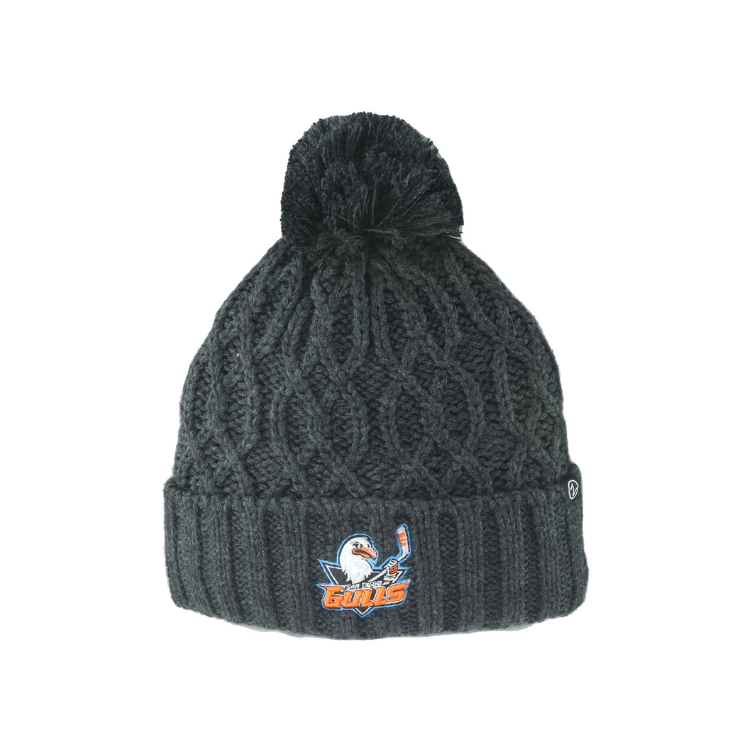 San Diego Gulls Black Knit Pom Beanie