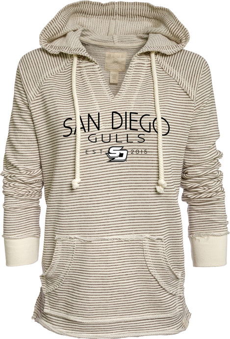 Women's San Diego Gulls Low Risk V-neck Hoodie