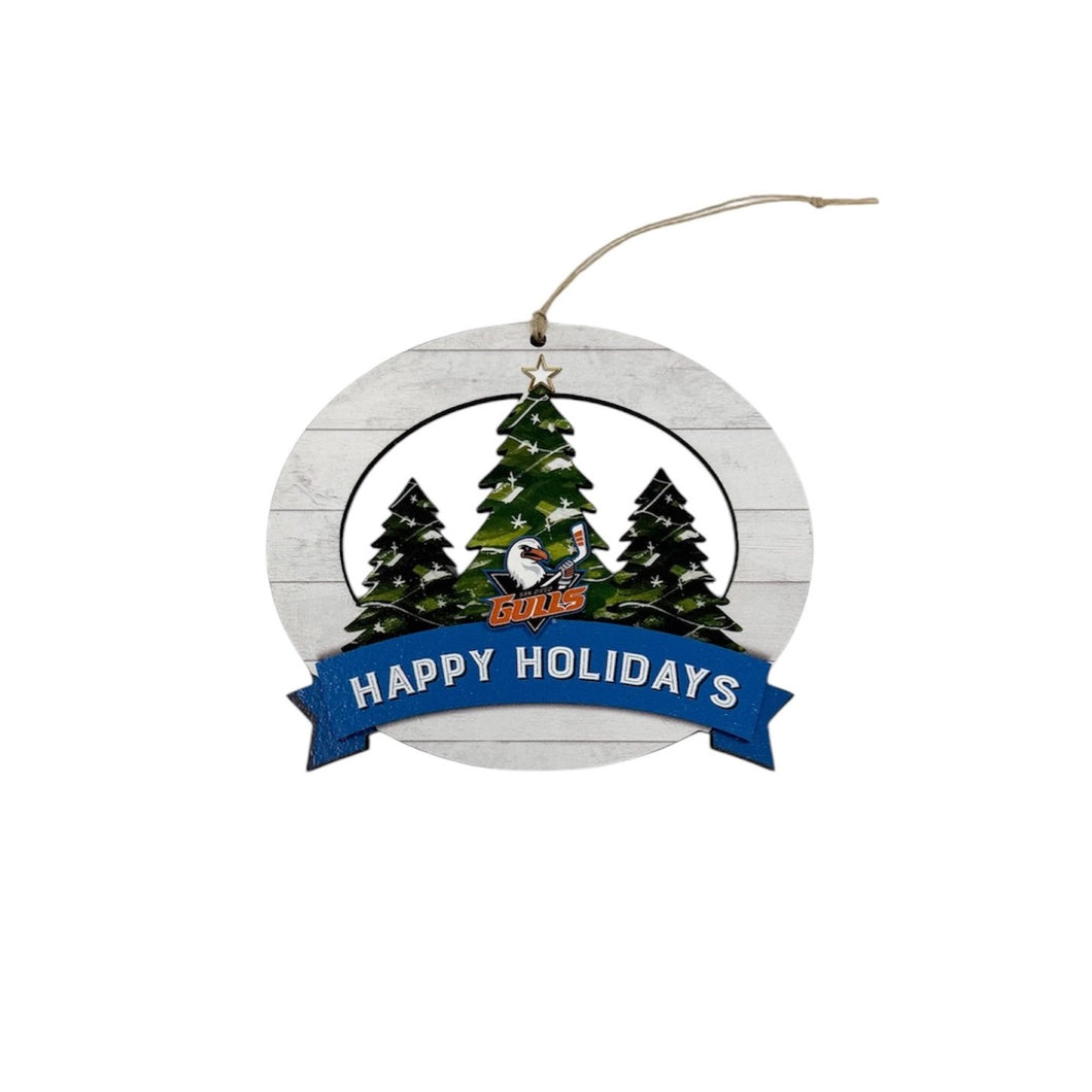 San Diego Gulls Happy Holidays Ornament