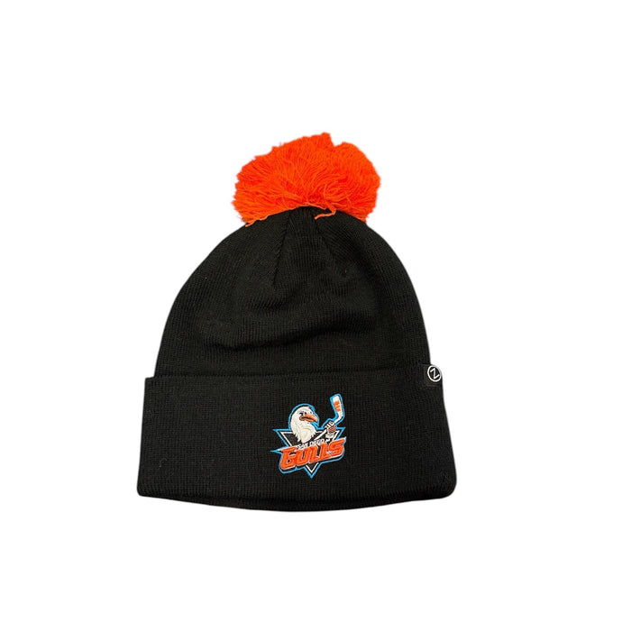 San Diego Gulls Black & Orange Pom Beanie