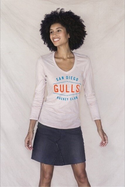 Women's San Diego Gulls Scoop Neck Long Sleeve Tee